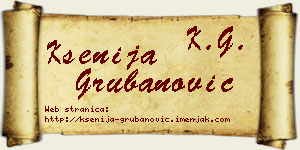 Ksenija Grubanović vizit kartica